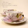 British Pastoral Bone China Tea Saucer Pot Set Romantic Ceramic Coffee Cup Porcelain Teacup Home Decoration Accessories