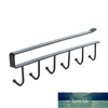 Hooks & Rails Black/White Iron 6 Cup Holder Hanging Kitchen Bathroom Cabinet Door Shelf Removed Storage Rack Hanger Organizer Decor1 Factory price expert desig