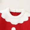 Bebek Kız Erkek Romper + Şapka Noel Uzun Kollu Yuvarlak Boyun Geri Düğmeler Örgü Tulum Gündelik Parti Sokak G1023 Için
