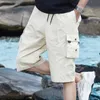 Mantlconx Summer Style Mens Multi Pocket Cargo Shorts Male Cotton Shorts Mens Casual Short Pants Trouers Plus Size 7xl 8xl 210322