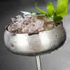 Bicchieri da vino in acciaio inossidabile piatto a bocca larga tazza da cocktail creativo in metallo ad alta capacità calice da champagne bar per feste