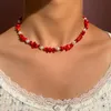 Girocolli Collana di perline di ghiaia di pietra naturale irregolare colorata per regali di gioielli di moda con perline di chip string da donna