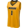 Nikivip custom made #1 Missouri Tigers College man women youth basketball jerseys embroidery size S-5XL any name number