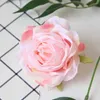 Diamètre 9 cm 9 couches 9 couleurs tissu de soie rose tête fleurs artificielles de haute qualité fleur décoration de la maison décorations fête