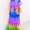 Women Long Dress African Maxi Stylish Off The Shoulder Pleated New Fashion Bazin Sexy Dashiki Elegant Lady Female Dress 210422