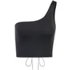 Femmes sexy creux creux sans dos noir noir pur réservoir d'été de fête d'été streetwear slim crop