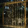 3 * 3M LED Icicle String Gordijn Fairy Light 300 LED's Kerstdecoratie Lamp voor Bruiloft Huis Garden Party Vakantie verlichting