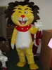 2022 Costume della mascotte del re leone di Halloween 2022 Personalizza la qualità superiore del personaggio dei cartoni animati del tema anime Costume da esterno per la festa di compleanno di Natale per adulti