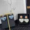 Brand Fashion Drop Heart Resin Jewelry Gold Color Big Pearls Earrings Luxury Tassel Design Wedding Party Top 211009