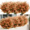 Flores decorativas Grinaldas 24 Bundles Artificial Queda Boxwood Não Fade Fade Faux Outono Plantas, Indoor Outdoor Verdura para casamento de Ação de Graças