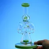 Sidecar Unique Glass Bong Slitted Donut Perc Hookah Double Recycler Water Pipes 14mm Female Joint 7 Inch Oil Dab Rig Hookahs Bongs With Bowl