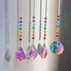 Kolorowe Kryształy Szklane Wisiorki Żyrandol Szycie Pryminy Wiszące Ornament Octogon Chakra Crystal Home, Biuro, Ogrodowa Dekoracja