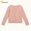 1-6Y Automne Spring Kid Girls Sweaters Soft Long Manches Tops Tops Cute Enfants Vêtements 210515