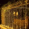 Strings 3M 6M 8M 10M Christmas Icicle Light Window Curtain Fairy String Party Holiday Wedding Backdrop Twinkle Garland