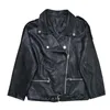 Casual Biker Jackets Outwear Female Tops PU Faux Leather Women Loose Sashes BF Style Black Coat 210430