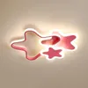 مصابيح السقف LED LED لغرفة الأطفال الحديثة Pentagram Boys Girls Bedroom Hanging Lamps White Pink Nursery Kids Lighting WF1019