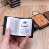 Anahtarlık Kutsal Kitap Kitap Deri Anahtar Yüzük Minyatür Kağıt Manevi Hıristiyan İsa Keychain Miri22