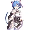 Wall Stickers Three Ratels CDM368 RE:ZERO Cute Rem With Cat's Ears For Vehicle Fuel Tank Cover Car Decor Laptop Gift Fridge Washroom