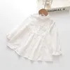 LOVE DD&MM Girls Shirts Kids Clothes Girls Tops Flower Hollow Embroidery Sweet Lace Long-Sleeved Blouse Baby Casual Costumes 210715