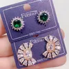 Fashion Zircon Ear studs For Women Korean 925 Silver Needle Sweet Flower Geometric Earring 2021 New Trend Rhinestone Crystal Jewelry