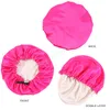 Kids Satin Bonnet z regulowaną płaską klamrą Candy Color Sleeping Cap Baby Soft Headcover odwracalny pielęgnacja włosów Chemo Caps