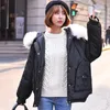 Women's Trench Coats 2021 Women Winter Jacket Hooded With Faux Fur Collar Female Coat Padded Outwear 6 Colors Ladies Parka