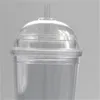 Acrylic 20oz Tumbler Lid Plastic Straws Double With Cups Dome Water Bottle Drink Clear Insulated Wall Jlubi 713 R2