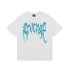 Fodera per t-shirt a maniche corte con stampa alfabeto hip-hop blu Revenge Summer