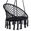 Czarna huśtawka hamaki krzesło max 330 funtów wiszące bawełniane liny hamak krzesła huśtawki do krytych i na zewnątrz nas stock a466009