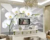 Papier peint mural 3d personnalisé Dabstract Space Phalaenopsis Ball Salon TV Fond Lié Mur Amélioration de L'habitat Soie Wallpapers219g