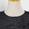 Tuta nera sexy per donna O collo manica lunga vita alta Tute sottili Abbigliamento moda estiva femminile 210521