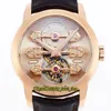 2022 RMF 99193B52H00A-BA6A Echte Tourbillon-Automatik-Herrenuhr, Skelett-Zifferblatt, Saphirglas, 18-karätiges Roségoldgehäuse, BRAUNES Lederarmband, Super Edition Eternity-Uhren