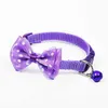 Cute Pets Adjustable Polyester Dog Collars with Bowknot and Bells Necklace Collar For Small Dogs Cat