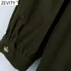 Zevity kobiety skręć przyciski kołnierzowe sztruks proste sukienka preria elegancka rękaw puffowy Vestido plisy mini sukienka DS4940 210603