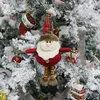 Juldekorationer Santa Clause Snowman Elk Xmas Tree Plush Doll Pendant New Year Home Decoration