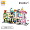 Loz 300-400 pezzi Mini Street View Street Scene Toys Modello creativo puzzle Building Toy for Children Birthday Gift Y1130