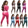 Designers Women sports tracksuits Clothes 2021 women's gold velvet fabric hat double pocket long sleeve high quality multicolor two-piece set