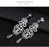 Crystal Zircon Wedding Dangle Earring for Women Korean Fashion Rhinestone Bridal Long Drop Earrings Jewelry Gift BA050