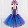 Summer Girl Halloween Cosplay Dress Sling Arcobaleno Tutu Cartoon Scale Princess Party Perform Abbigliamento per bambini E3450 210610