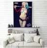 Harley Quinn plakat na płótnie seksowny jedwabny obraz dekoracje ścienne obraz do pokoju (z ramą)