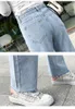 Vintage High Waist Tassel Jeans Plus Storlek Straight Leg Streetwear Spring Boyfriend Ankle Women Pants 210428