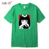 XIN YI Męska Wysokiej Jakości 100% Bawełna Anime Znaki Print T Shirt Loose O-Neck Mężczyźni Tshirt Krótki Rękaw Koszulka Męska Tee Topy Y0809