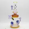 Glazen Bong Bee Waterpipe Hookah Recycler Oil Rigs met unieke percolator 10in Hoogte 14 mm Bowl