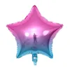 Новые 18 -дюймовые градиентные сердечные сердец Пятистопленные звездные воздушные шары радужный алюминиевый воздушный шар.