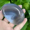 Decorative Objects & Figurines Natural Gray Agate Palm Stone Massage Healing Energy