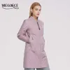 Miegofceの女性のジャケット膝の長さのスポーツのリバーシブル婦人服キルティングコート高品質のパーカー女性コート211007