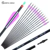28/29/30/31.5 Inches Spine 500 Carbon Arrows with Replace Arrowhead for Hunting Compound Bow Long Arrow