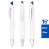 Blank Heat Transfer Pen with Black Ink Sublimation Customized Ballpoint Pen Rotatable White Holder Ballpoint with Solid Color Clip for DIY Office School