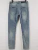 FALECTION UOMO 21SS AMIMIKE JEANS EFFETTO ART WORK PATCH DENIM STRAPPATO jeans252y