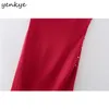 Fashion Women Red Satin Sling Sexy Dress Romantic Backless Sleeveless Hem Slits Summer Long Night Out Vestido 210514